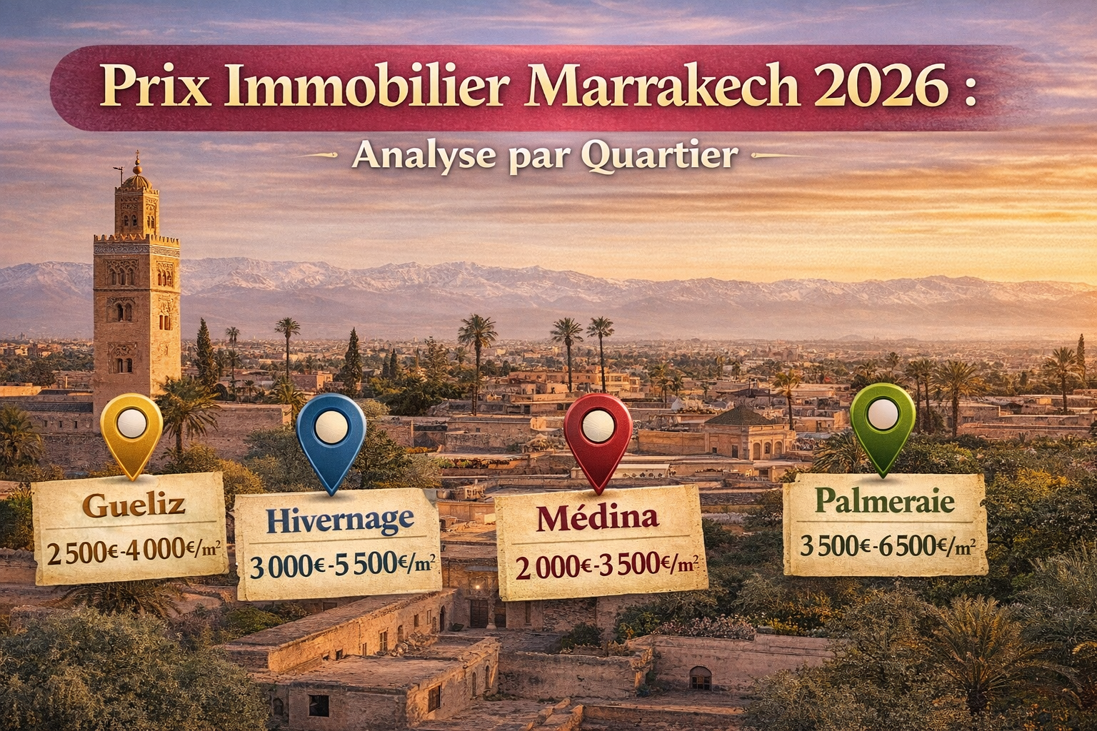 Prix Immobilier Marrakech 2026 : Analyse par Quartier